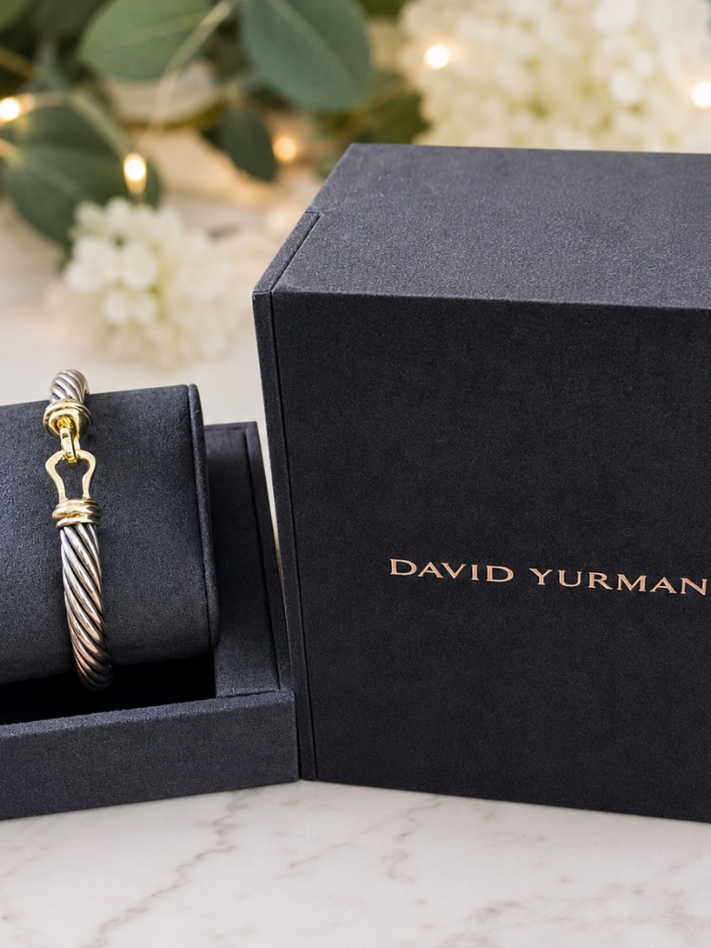 David Yurman Classic cable Buckle Bracelet 14K Gold Medium MSRP $2300 - Picture 3 of 11